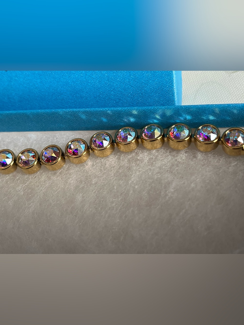 Touchstone Crystal Golden Aurora Borealis Crystal Ice Bracelet - Picture 11 of 12